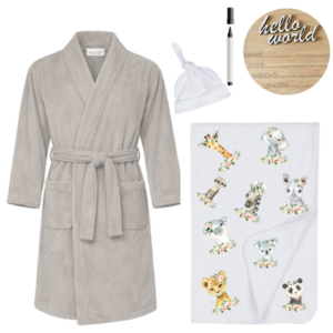 Hospital Set | Mom & Me | Winter Gown, Swaddle & Birth Ann | Stone | Wild One Girl