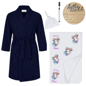 Hospital Set | Mom & Me | Winter Gown, Swaddle & Birth Ann | Navy | BOERE MEISIE
