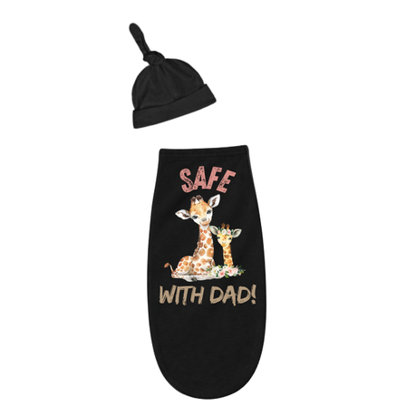 Baby & Dad | Long Sleeve T-shirt & Baby Swaddle Cocoon | Eng | Wild One Girl - Image 2