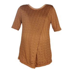 Maternity & Breastfeeding Top | Short Sleeve Comfy Top | Stone