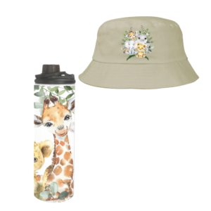 Baby | Toddler | Themed Double Walled Water Bottle & Bucket Hat | Wild One Neutral