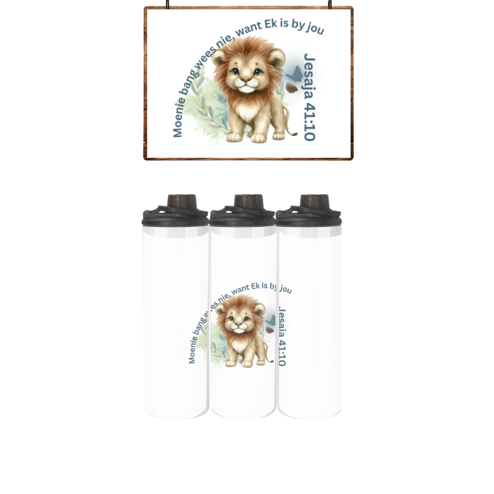 Baby | Toddler | Themed Double Walled Water Bottle & Bucket Hat | Moenie bang wees - Image 3