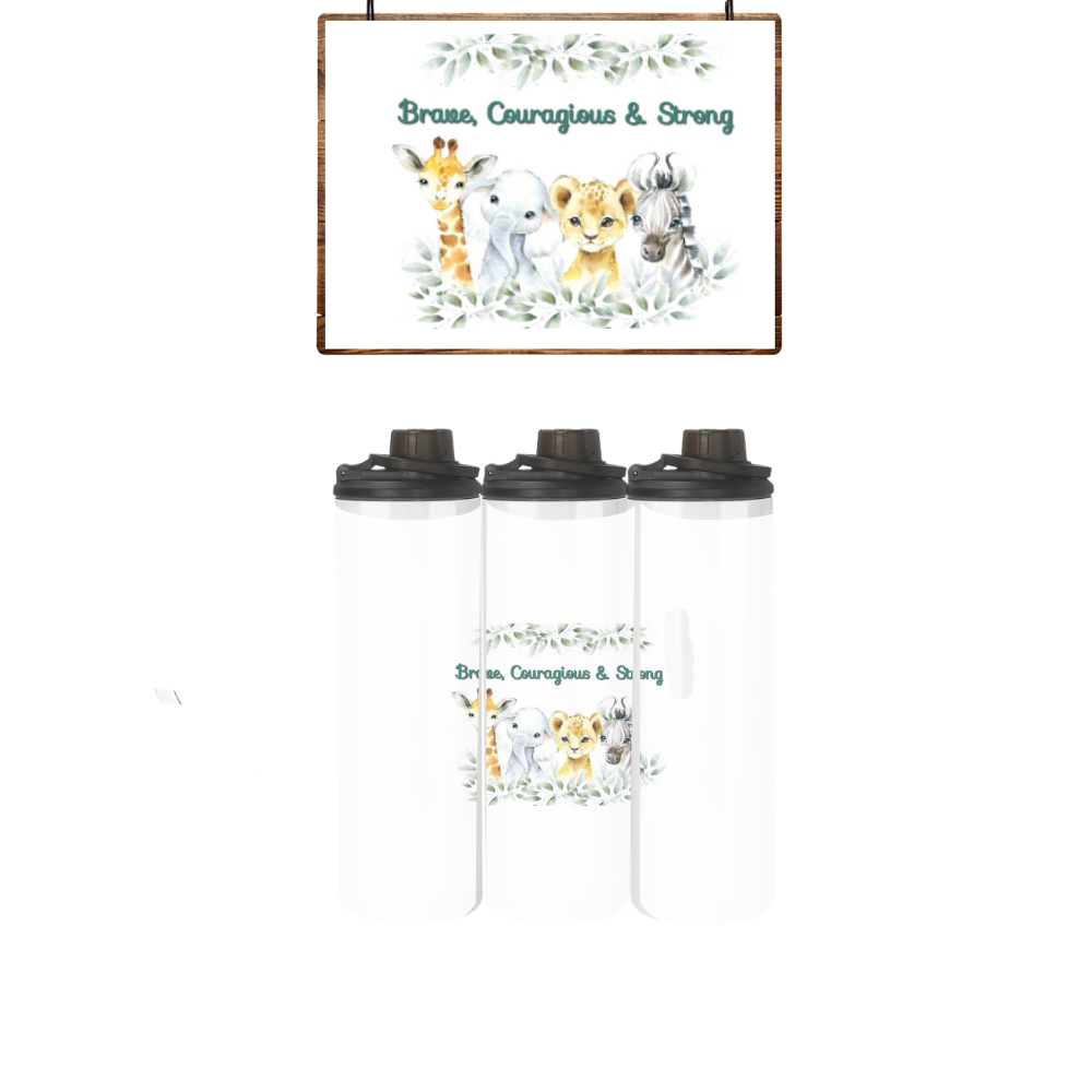 Baby | Toddler | Themed Double Walled Water Bottle & Bucket Hat | Brave Courages - Image 3