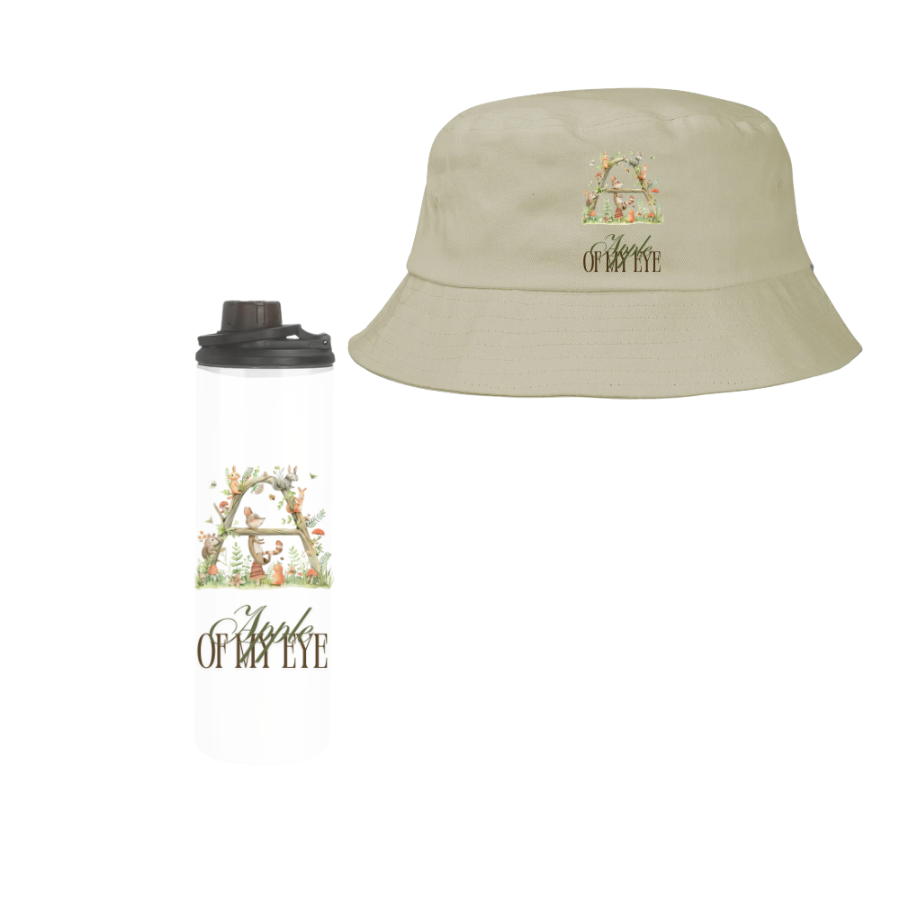 Baby | Toddler | Themed Double Walled Water Bottle & Bucket Hat | Apple of my eye