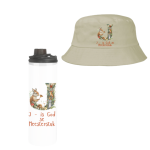 Baby | Toddler | Themed Double Walled Water Bottle & Bucket Hat | J-God se Meesterstuk
