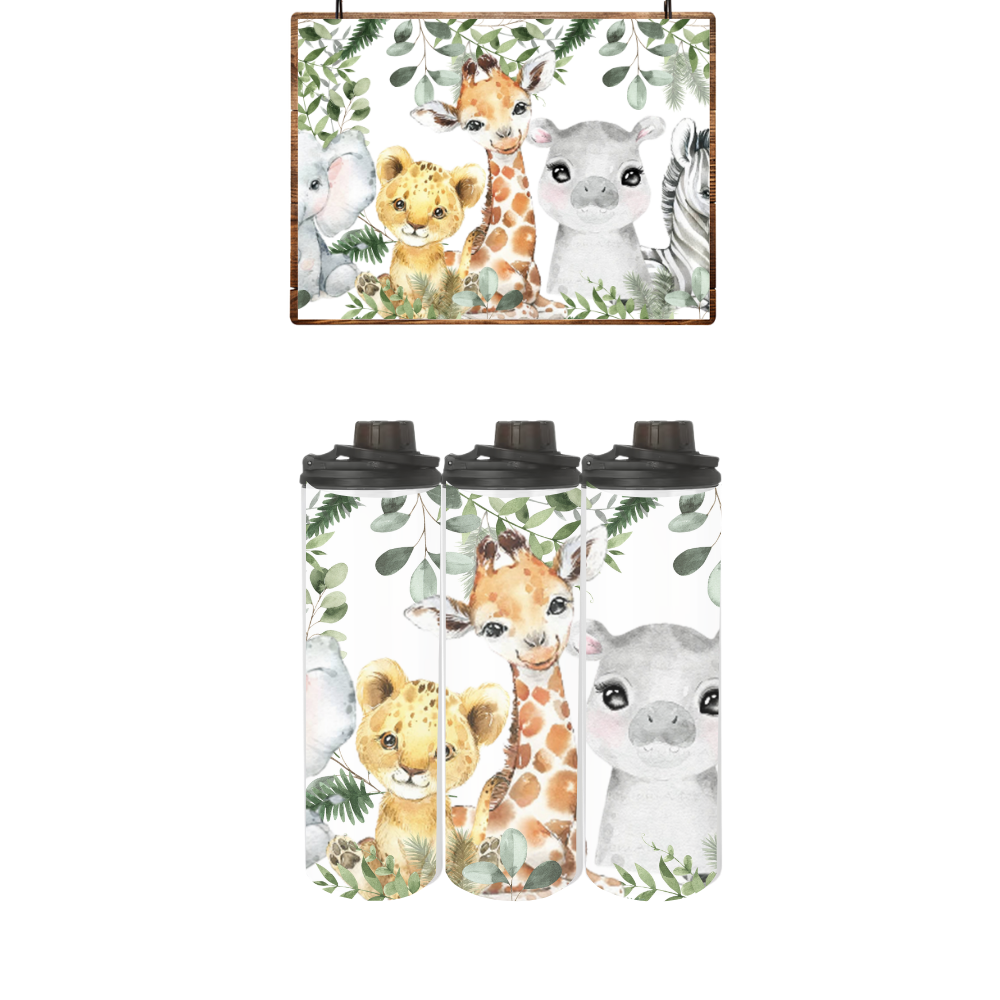 Baby | Toddler | Themed Double Walled Water Bottle & Bucket Hat | Wild One Neutral - Image 3