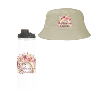 Baby | Toddler | Themed Double Walled Water Bottle & Bucket Hat | Jy is kosbaar