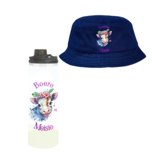 Baby | Toddler | Themed Double Walled Water Bottle & Bucket Hat | Boere Meisie