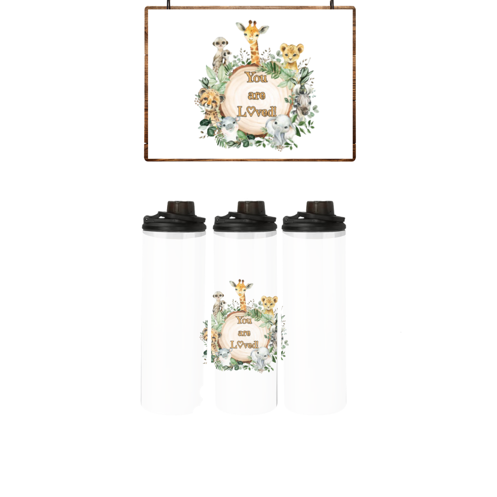 Baby | Toddler | Themed Double Walled Water Bottle & Bucket Hat | You are loved - Image 3