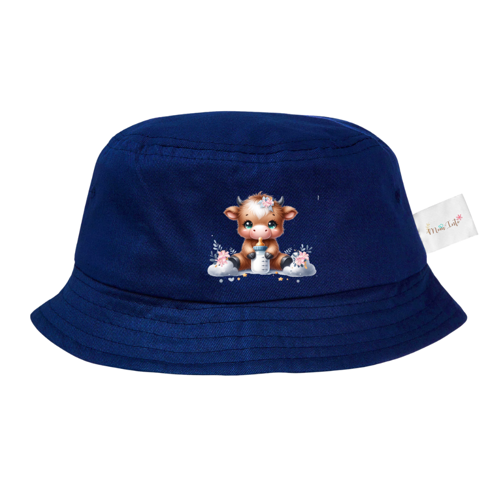 Baby | Toddler | Themed Double Walled Water Bottle & Bucket Hat | Highland Cow Girl - Image 2