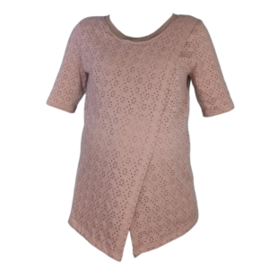 Maternity & Breastfeeding Top | Short Sleeve Comfy Top | Mauve Pink