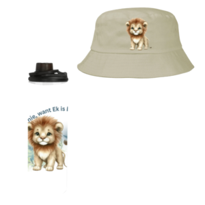 Baby | Toddler | Themed Double Walled Water Bottle & Bucket Hat | Moenie bang wees