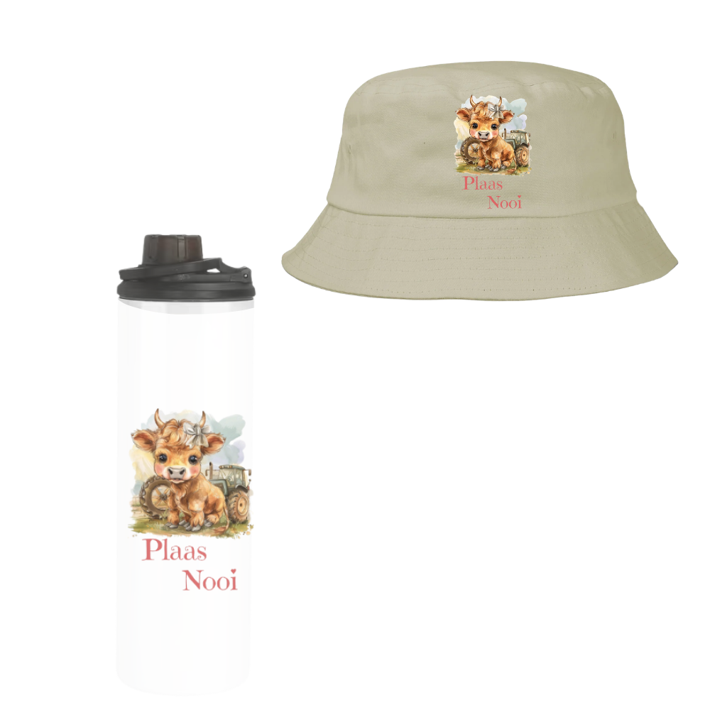 Baby | Toddler | Themed Double Walled Water Bottle & Bucket Hat | Plaas Nooi