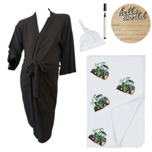 Hospital Set | Mom & Me | Black Summer Gown, Swaddle & Birth Ann | Boer Seun