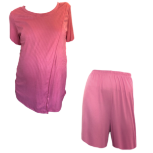 Maternity & Nursing|Hospital Pajamas|Comfy Top&Loose Pants|Elegance|Pink