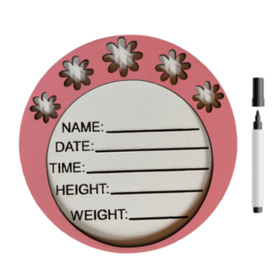 Baby Birth Announcement Board & Marker|Pink Daisy