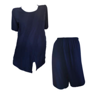 Maternity & Nursing|Hospital Pajamas|Comfy Top&Loose Pants|Elegance|Navy