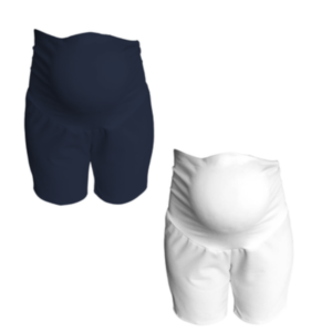 Maternity Shorts |Scuba Crepe |2 Pack | Pajamas|Day Wear| Navy & White