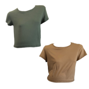 Maternity| 2-Pack Short| Sleeve Crop Tops |Olive & Stone