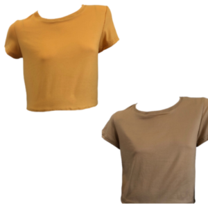 Maternity| 2-Pack Short| Sleeve Crop Tops |Mustard & Stone