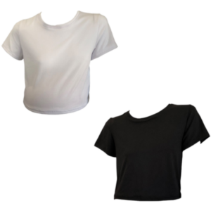 Maternity| 2-Pack Short| Sleeve Crop Tops | Black & White