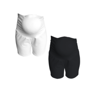 Maternity Shorts |Scuba Crepe |2 Pack | Pajamas|Day Wear|Black & White