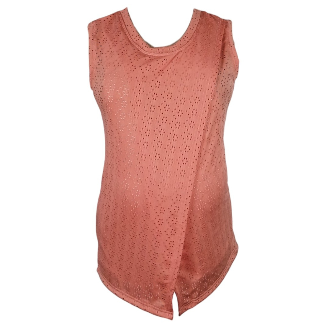 Maternity & Breastfeeding Tops | Sleeveless Comfy Top | Coral & White