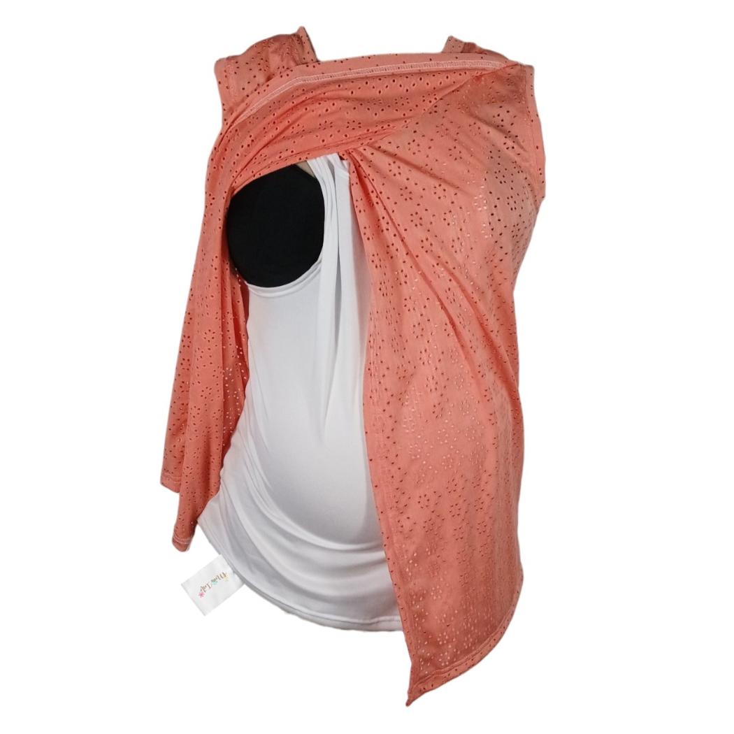 Maternity & Breastfeeding Tops | Sleeveless Comfy Top | Coral & White - Image 2