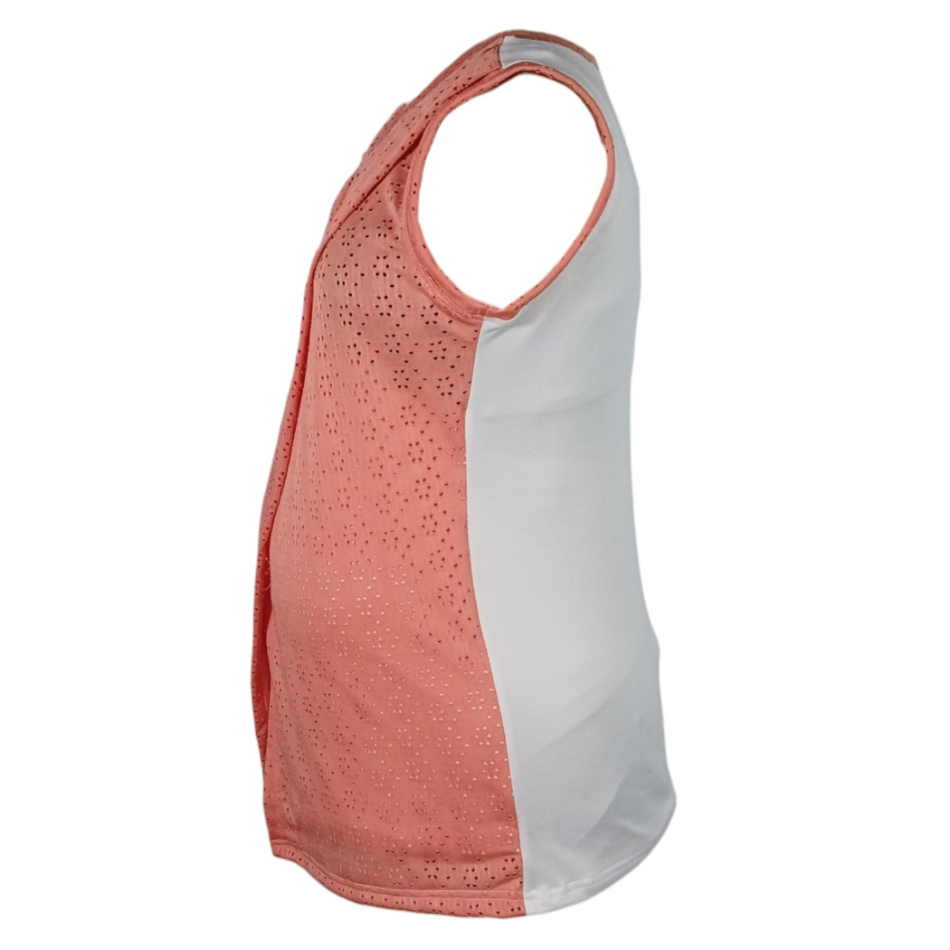 Maternity & Breastfeeding Tops | Sleeveless Comfy Top | Coral & White - Image 3