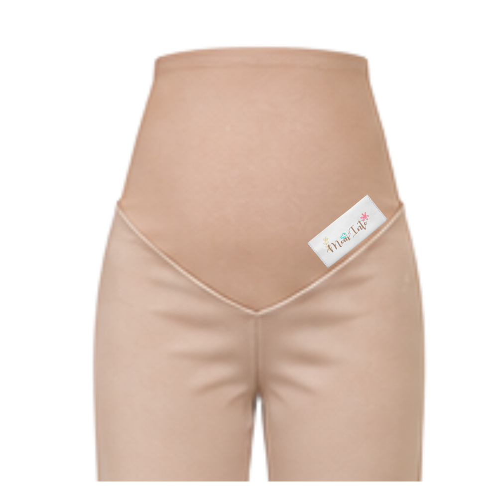 Maternity Corporate Pants | Straight Legs | Yoga Style High Waist | Khaki - Image 2