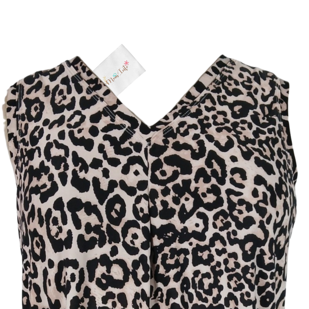 Maternity Sleeveless V-Neck Top | Leopard - Image 2