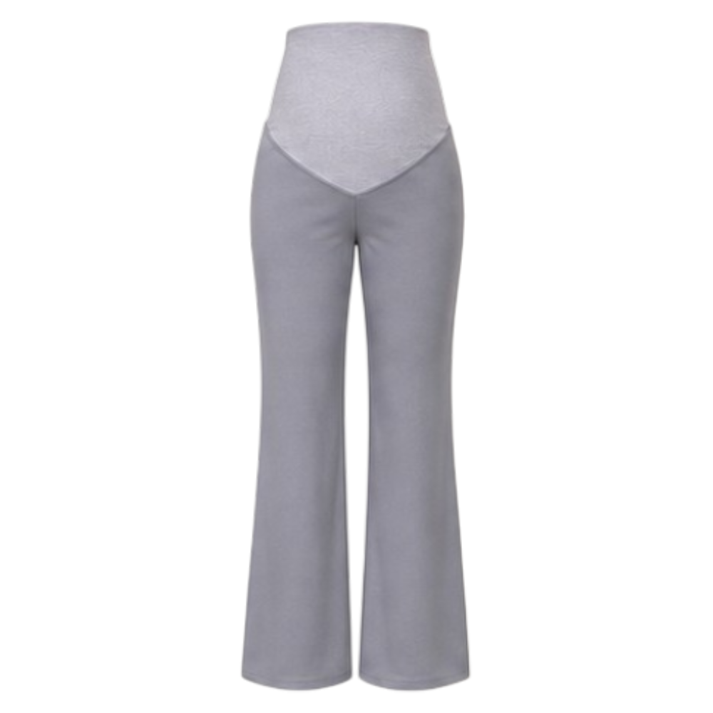 Maternity Flare | Bootleg Pants | Yoga Style High Waist | Grey