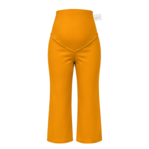 Maternity Corporate Capri/Cropped Length Pants | Yoga Style High Waist | Mustard