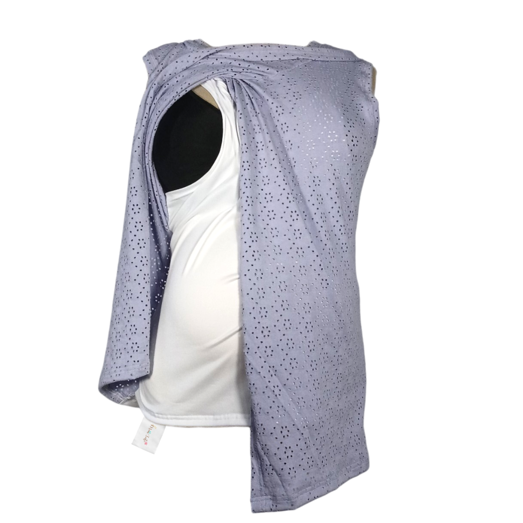 Maternity & Breastfeeding Tops | Sleeveless Comfy Top | Lilac & White - Image 2