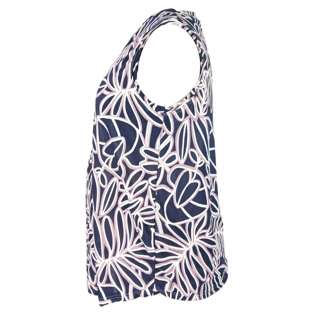 Maternity Sleeveless V-Neck Top | Navy and Plum - Image 3