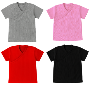 Baby | Toddler | Easy Over Summer Shirt (4 Pack) | Grey, Pink, Red & Black