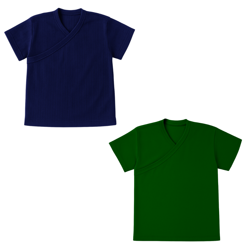 Baby | Toddler | Easy Over Summer Shirt | Mix & Match (2 Pack) | Navy & Botanic Green