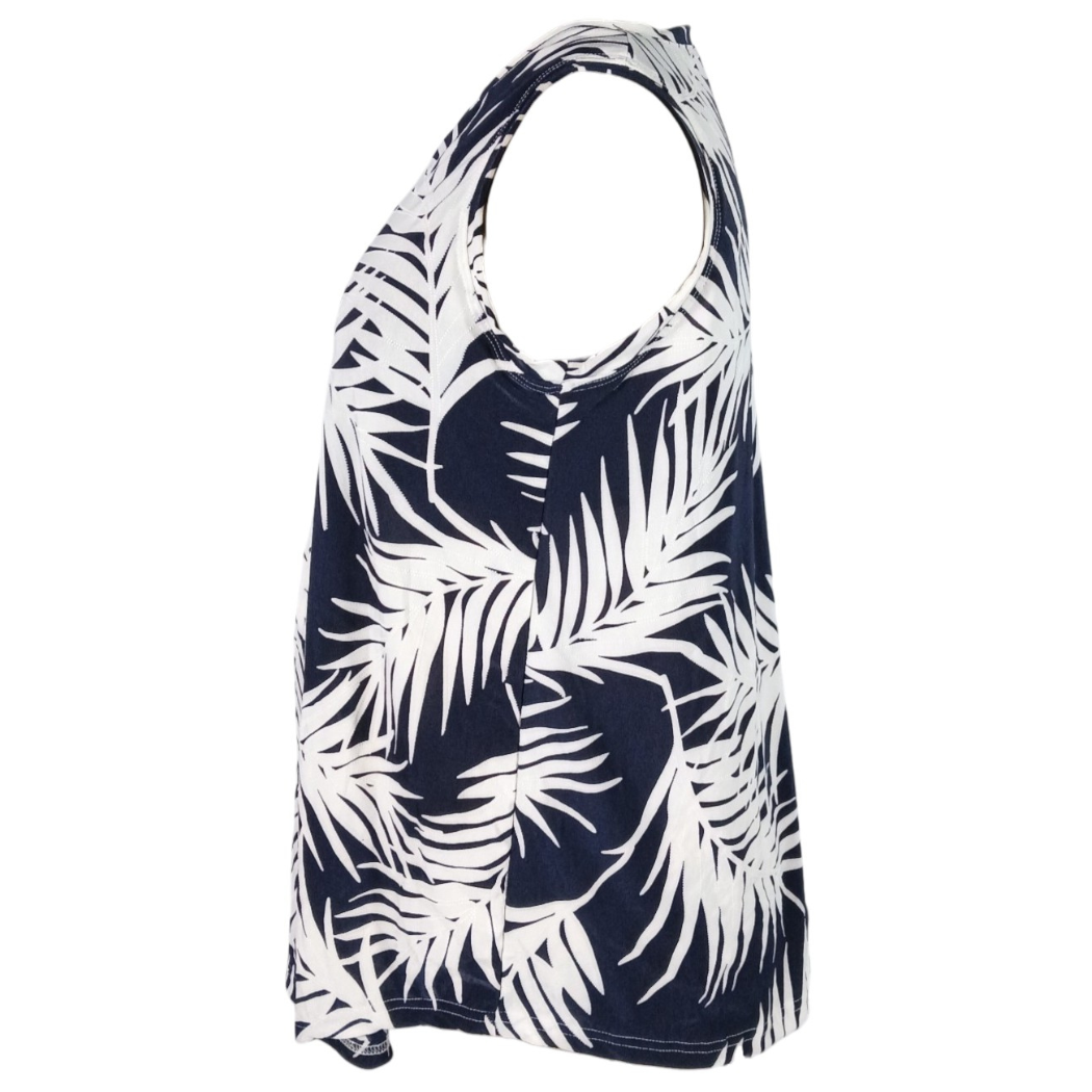 Maternity Sleeveless V-Neck Top | Navy and White - Image 3