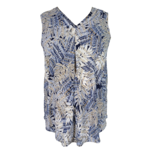 Maternity Sleeveless V-Neck Top | Navy & Gold
