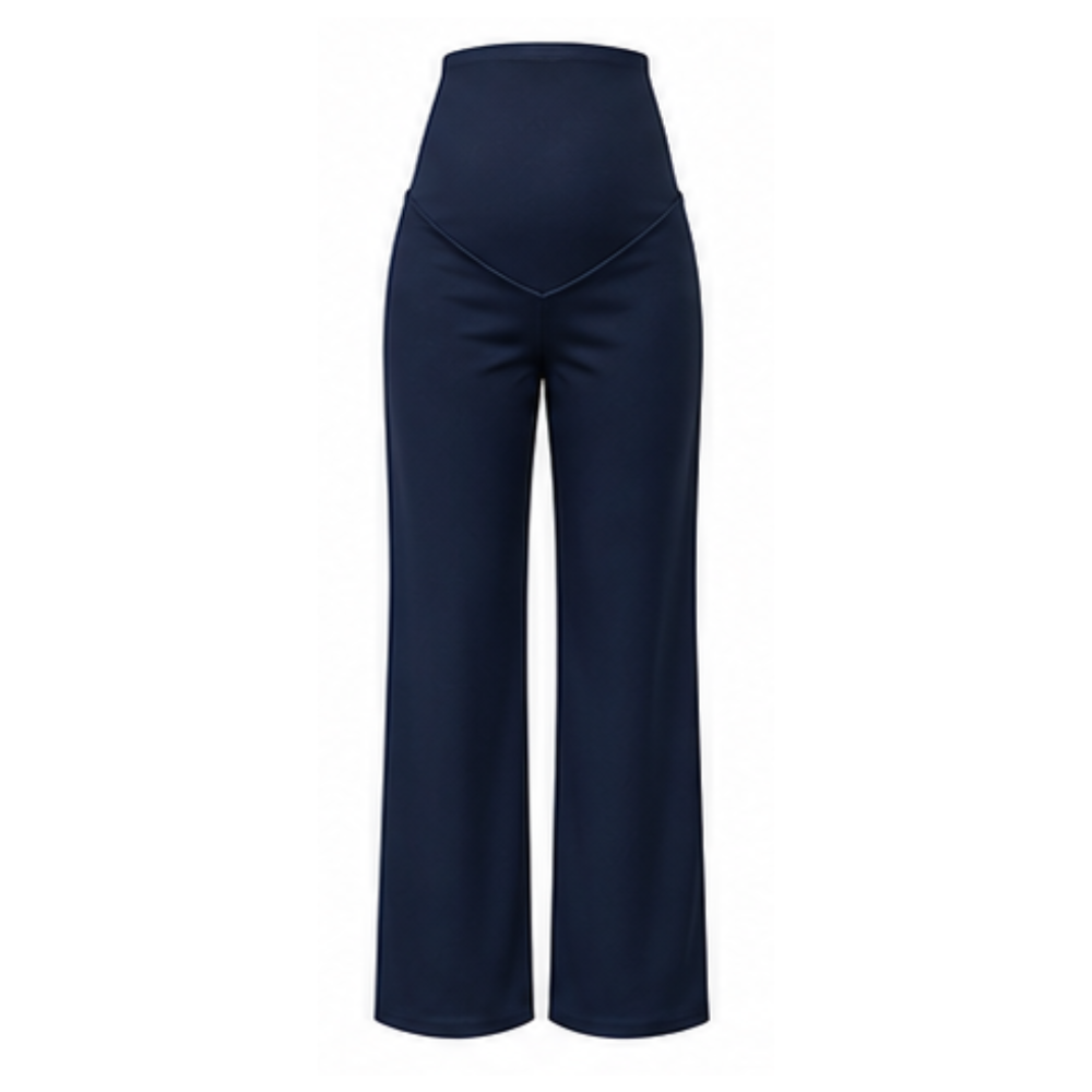 Maternity Corporate Pants | Straight Legs | Yoga Style High Waist | Navy