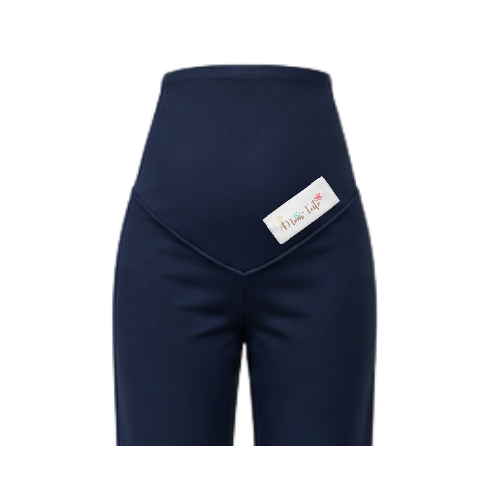 Maternity Corporate Pants | Straight Legs | Yoga Style High Waist | Navy - Image 2