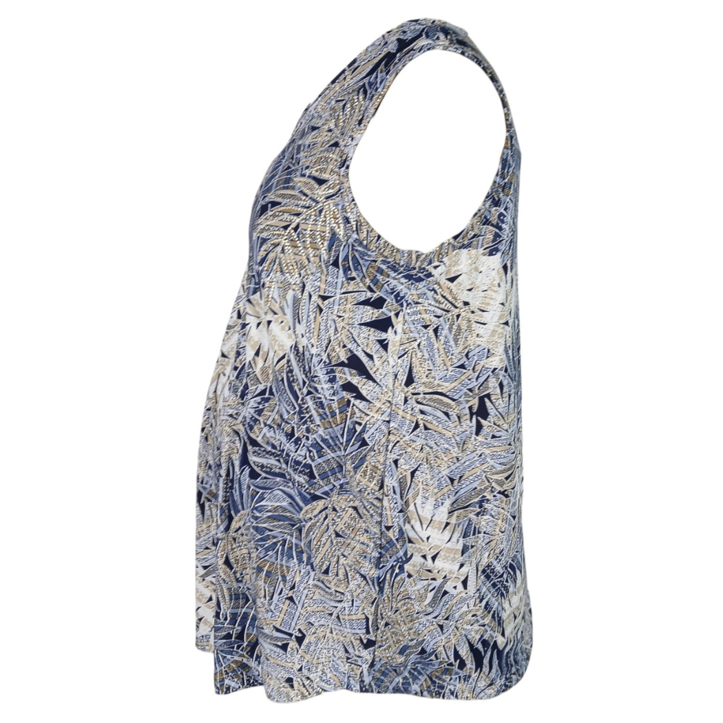 Maternity Sleeveless V-Neck Top | Navy & Gold - Image 3