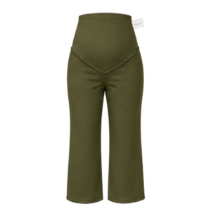 Maternity Corporate Capri/Cropped Length Pants | Yoga Style High Waist | Olive Green
