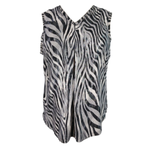 Maternity Sleeveless V-Neck Top | Zebra Print