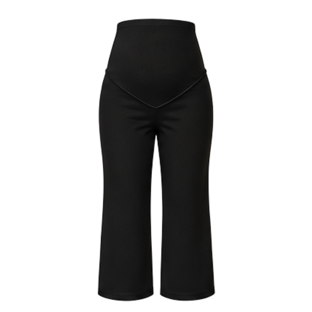 Maternity Corporate Boss/Ankle Cut Length Pants | Yoga Style High Waist | Black