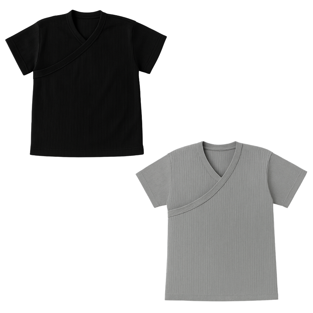 Baby | Toddler | Easy Over Summer Shirt | Mix & Match (2 Pack) | Black & Grey