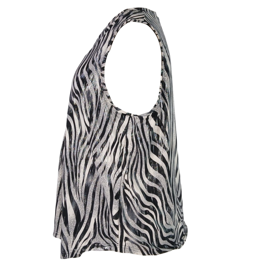 Maternity Sleeveless V-Neck Top | Zebra Print - Image 3