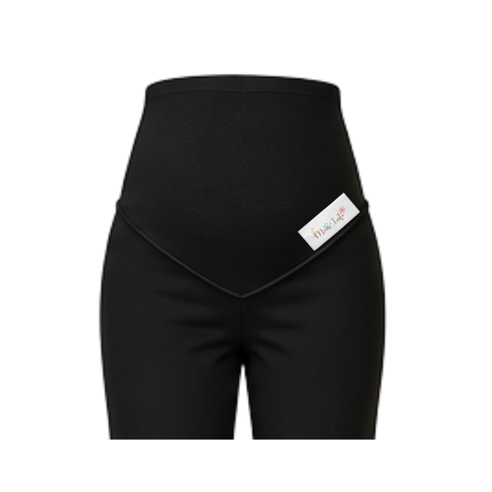 Maternity Corporate Boss/Ankle Cut Length Pants | Yoga Style High Waist | Black - Image 2