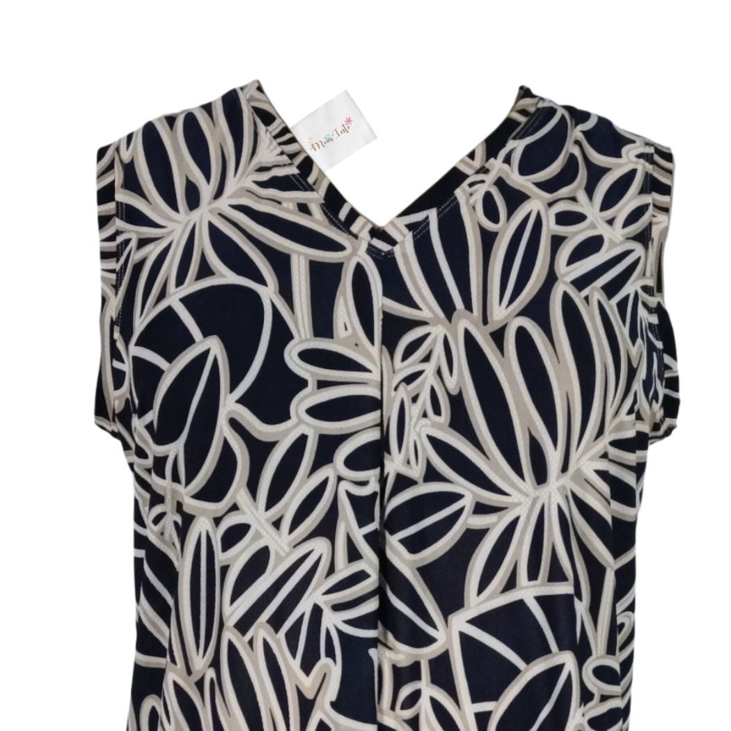 Maternity Sleeveless V-Neck Top | Navy & Stone - Image 2