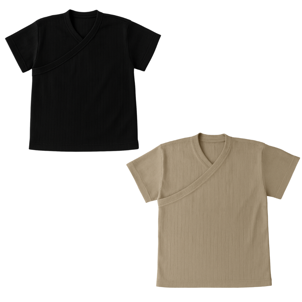 Baby | Toddler | Easy Over Summer Shirt | Mix & Match (2 Pack) | Black & Brown